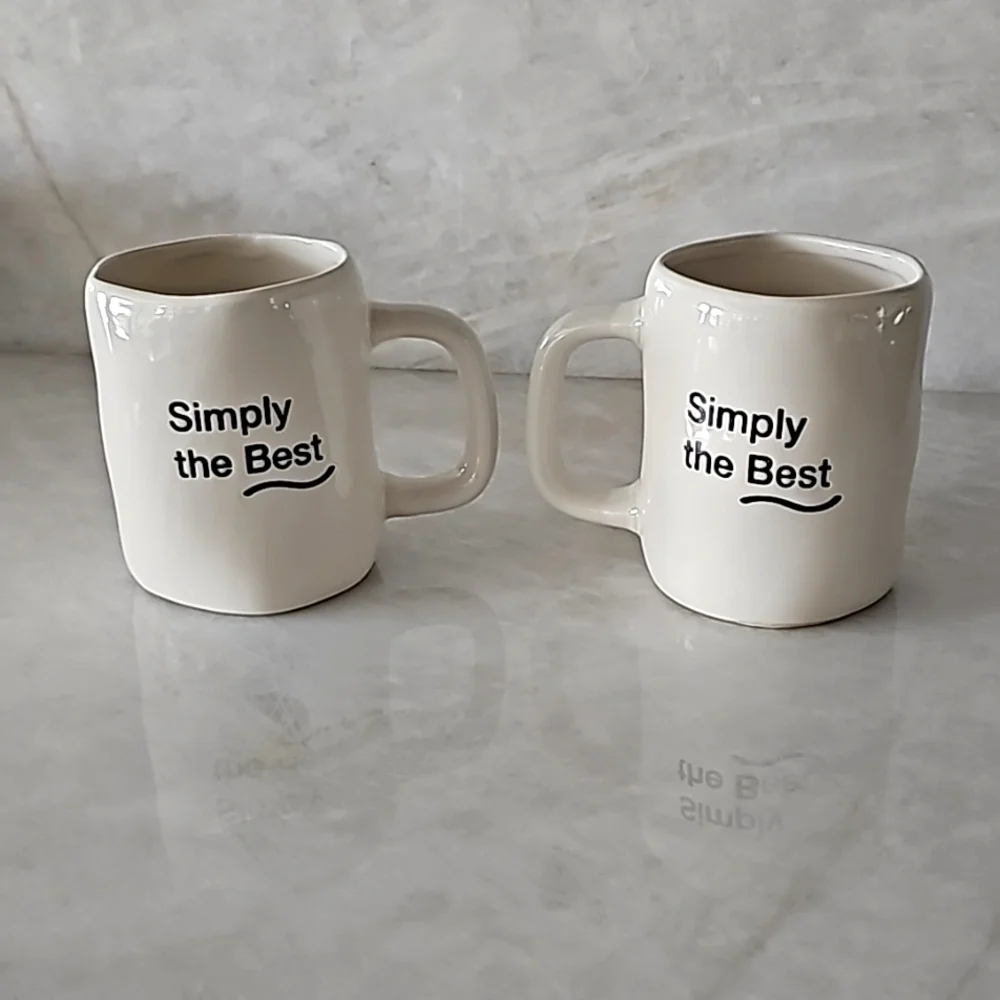 Set of White Mugs New No Tags